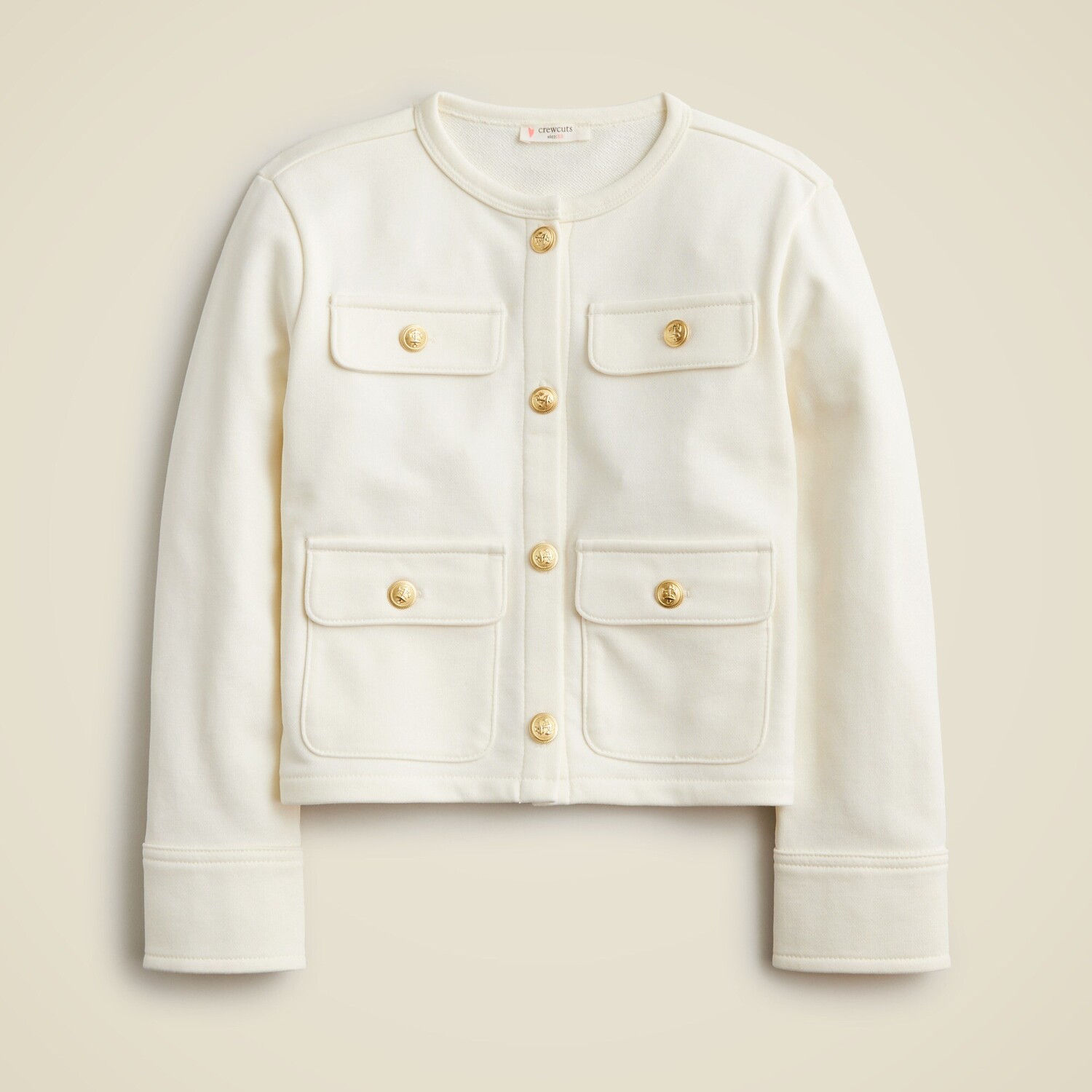 

Женская куртка из французского трикотажа для девочек J.Crew, белый