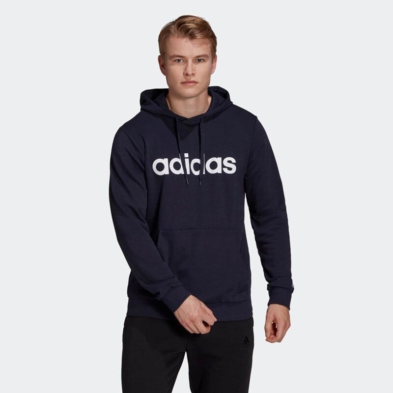 

Мужская толстовка Essentials из френча терри с линейным логотипом Adidas, черный