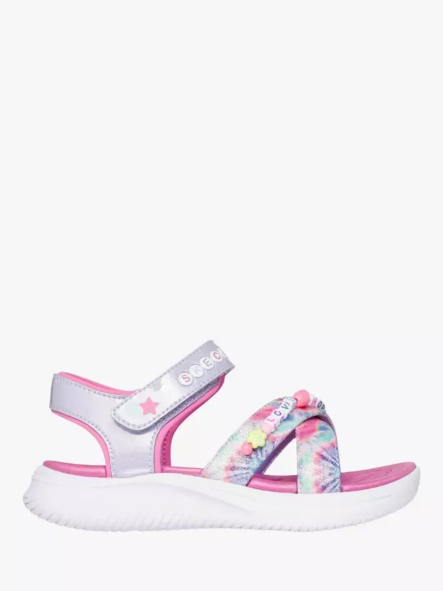 Детские сандалии Jumpsters Tie Dye Bffs с открытым носком, лавандовый/разноцветный Skechers