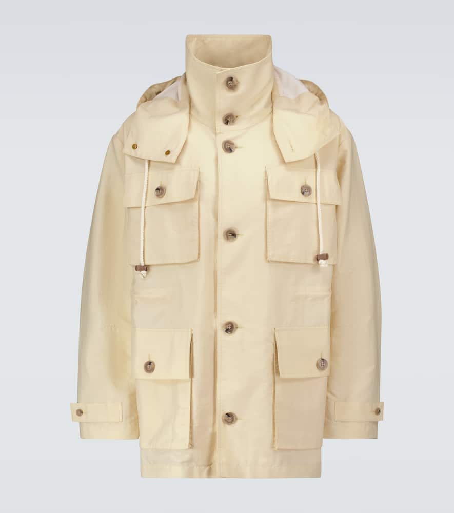 

Барт нейлон поплин парка Nanushka, CrèMe/White