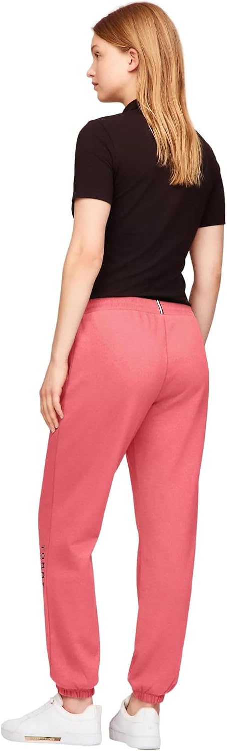 Женские зауженные флисовые спортивные брюки-джоггеры Tommy Hilfiger, Light Crimson — фото 4