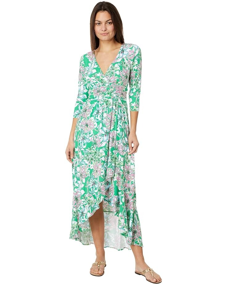 

Платье Lilly Pulitzer Moana 3/4 Sleeve Maxi, цвет Spearmint Blossom Views