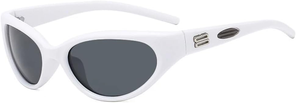 

Солнцезащитные очки MUTYNE «Кошачий глаз» для женщин и мужчин, роскошные винтажные солнцезащитные очки в стиле хип-хоп с радужными заклепками, защита от ультрафиолета UV400, White Black