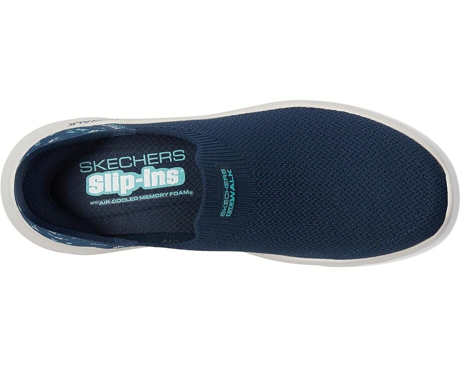 Кроссовки SKECHERS Go Walk Flex Sunset Rose Hands Free Slip-Ins, цвет Navy/Turquoise — фото 2