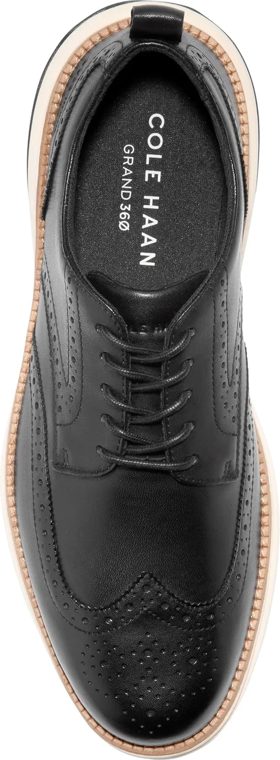 Мужские туфли Cole Haan Grand Hurrion Wingtip, черный/слоновая кость — фото 4