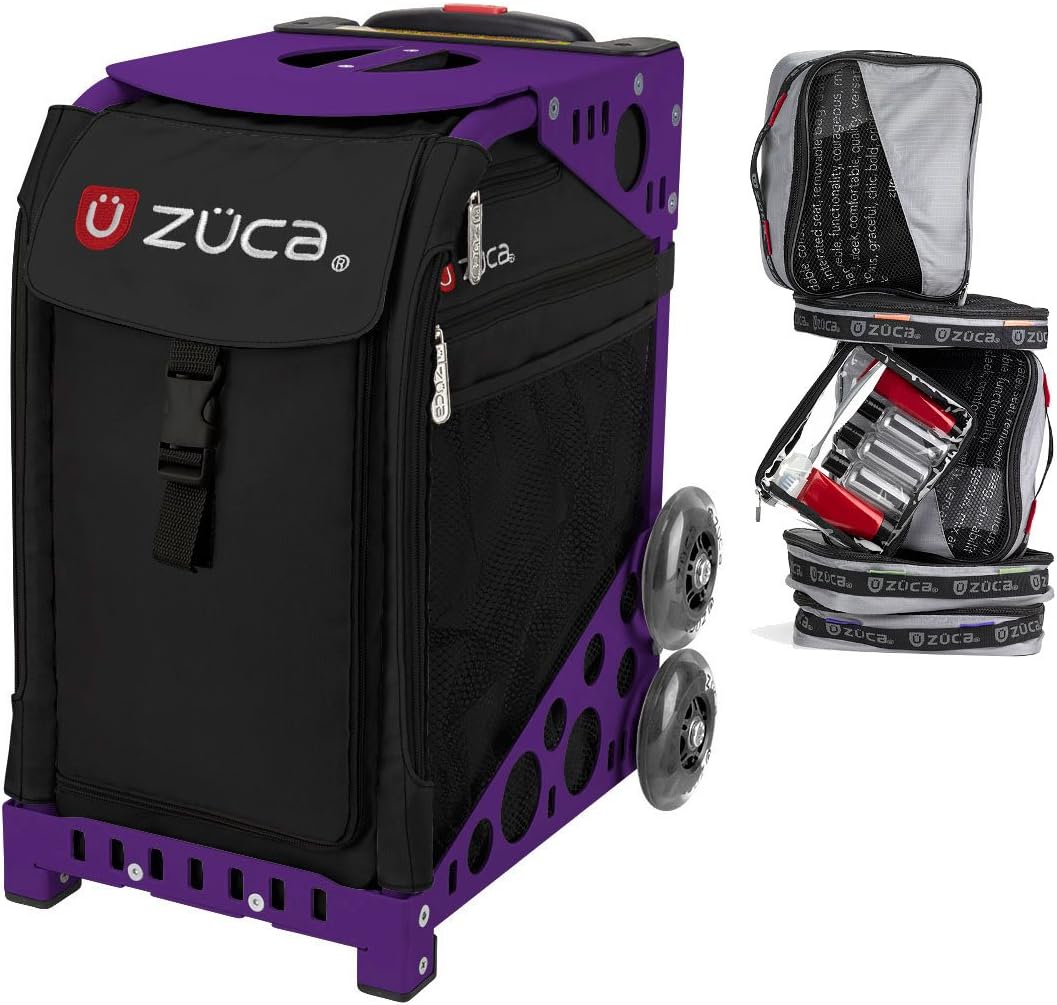 

Спортивная сумка-вкладыш Zuca "Obsidian", фиолетовая рама, мигающие колеса и набор с чехлом для флаера