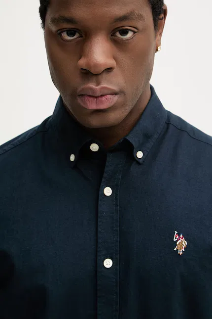 Рубашка из хлопка PEACHED OXFORD LS U.S. Polo Assn., синий — фото 4