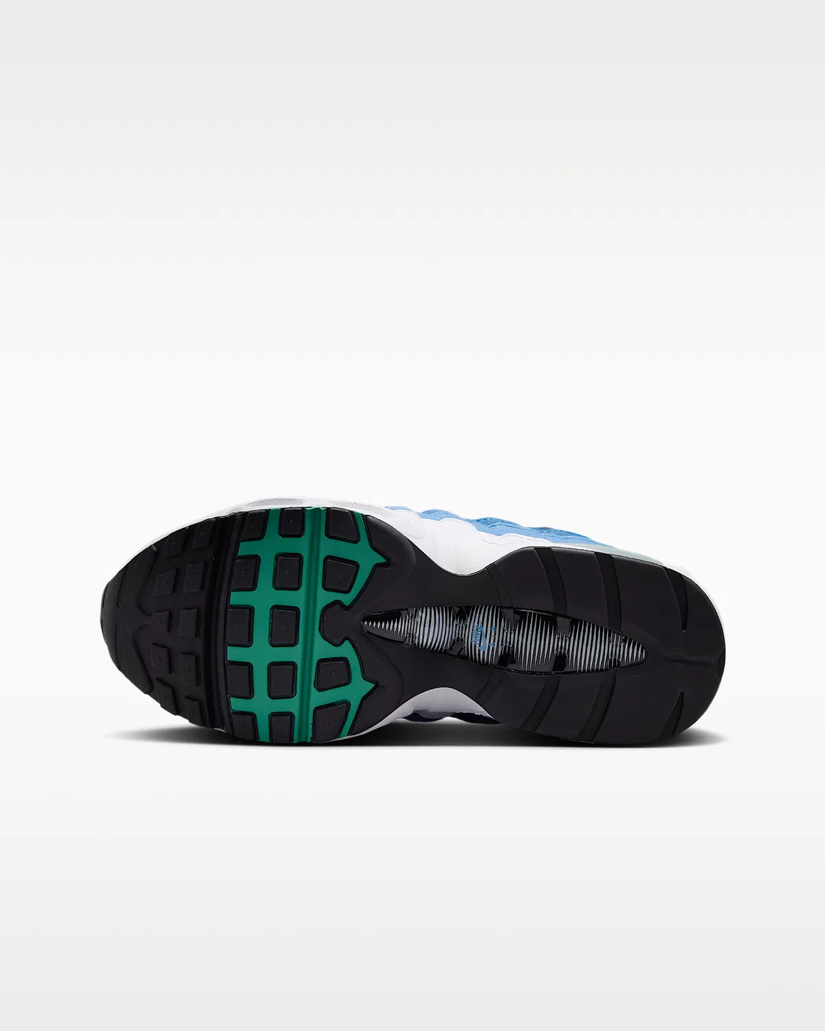 Кроссовки Nike Air Max 95 "Big Bubble" Premium для старших детей, White/Lake Blue/French Blue/Emerald Green — фото 2