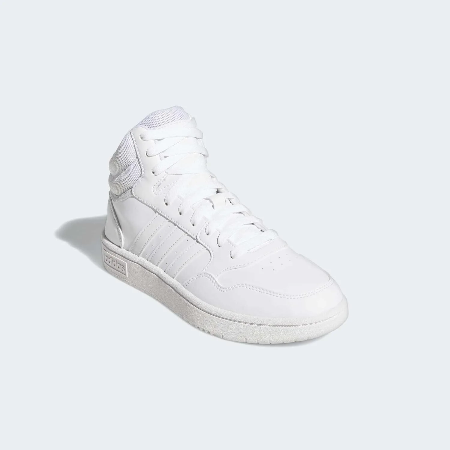 Мужские баскетбольные кроссовки Adidas Hoops 3.0 Mid Lifestyle в классическом винтажном стиле, белый/серый — фото 3