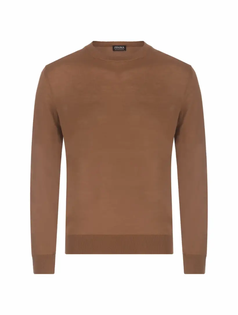 

Шерстяной лонгслив Zegna, коричневый