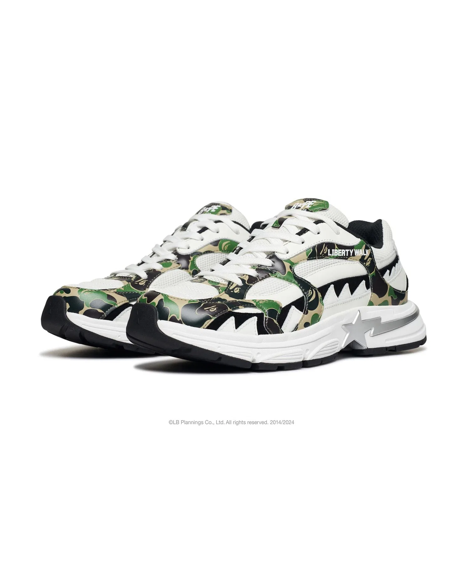 Мужские кожаные кроссовки A BATHING APE SHARK STA зелёные
