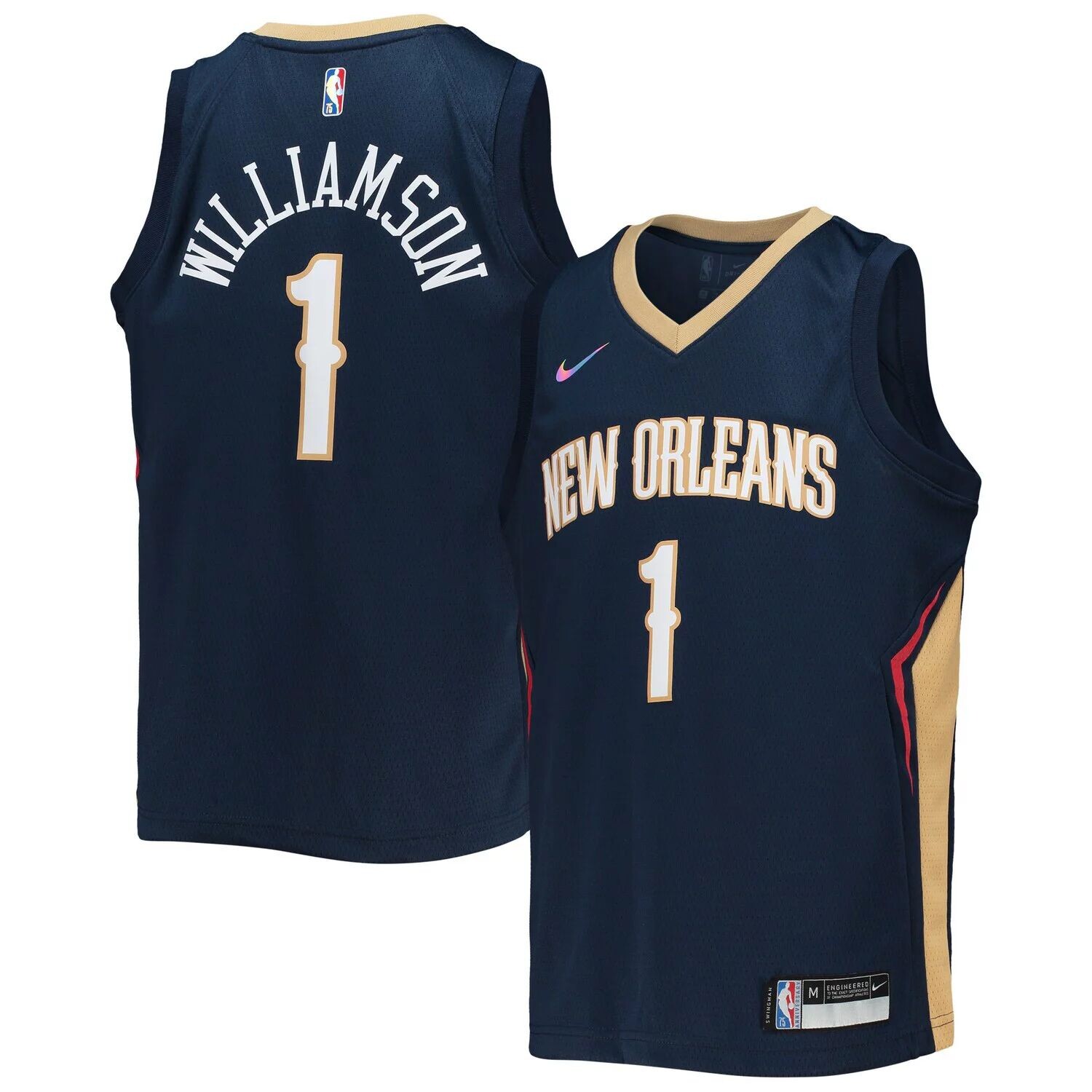 Молодежная майка Nike Zion Williamson Navy New Orleans Pelicans 2021/22 Diamond Swingman — Icon Edition Nike — фото 3
