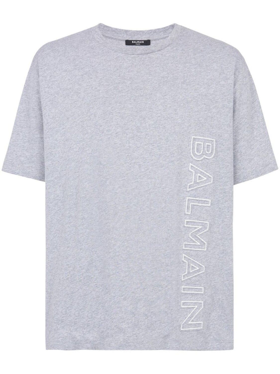 

Balmain logo-embroidered organic-cotton T-shirt, серый