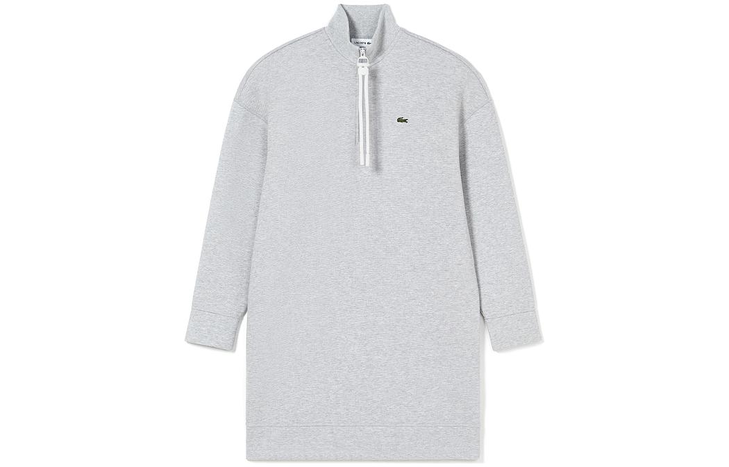 Платье LACOSTE Женское с длинным рукавом серебристо-серое
