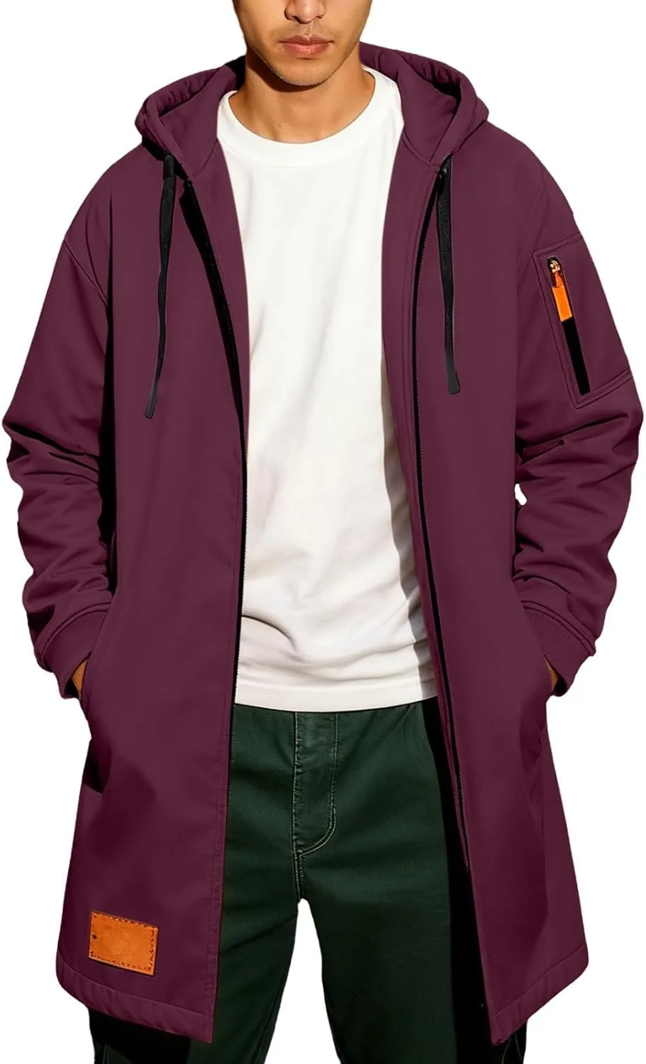 

Мужская толстовка с капюшоном на молнии, карманы