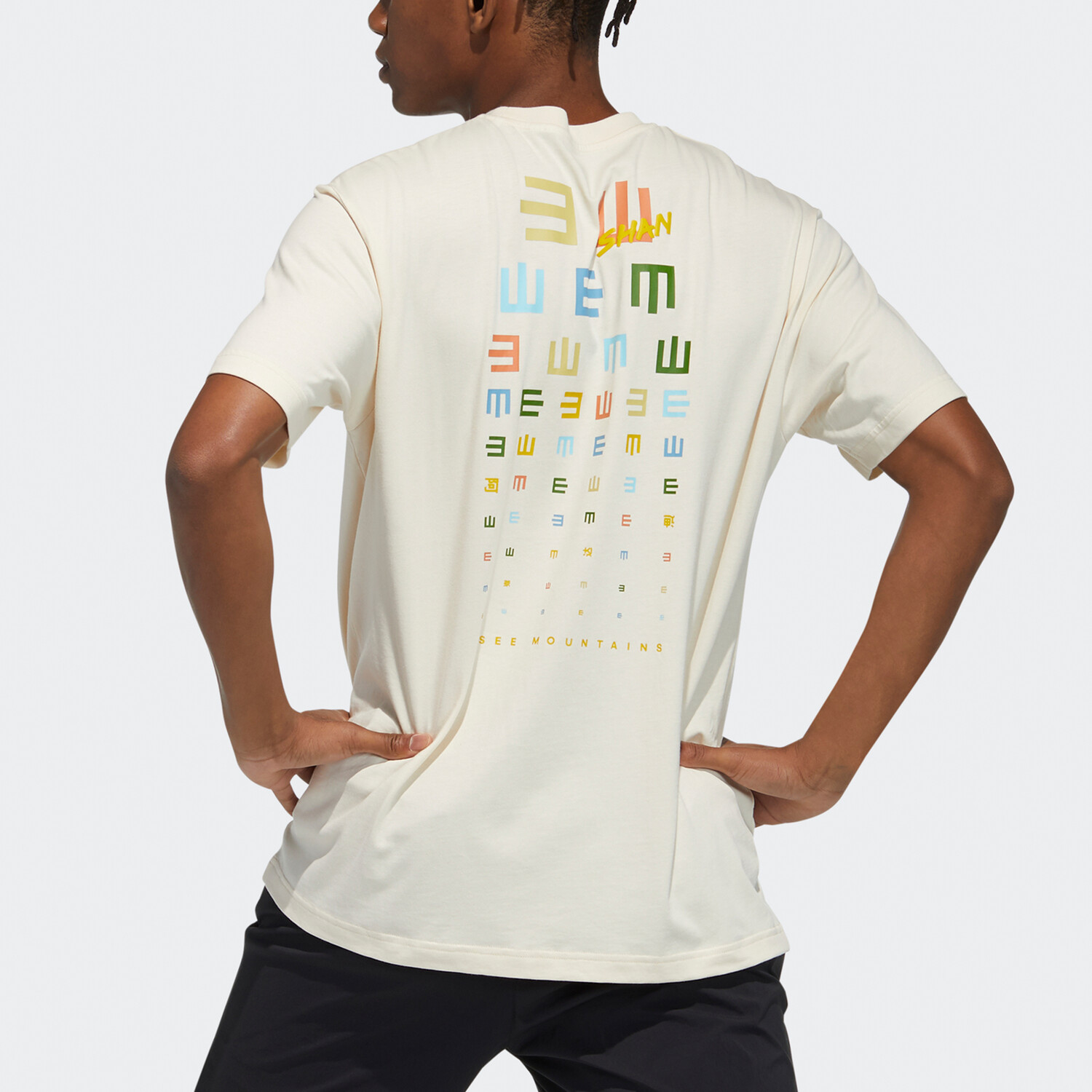 Футболка унисекс Off White Adidas, кремовый — фото 4