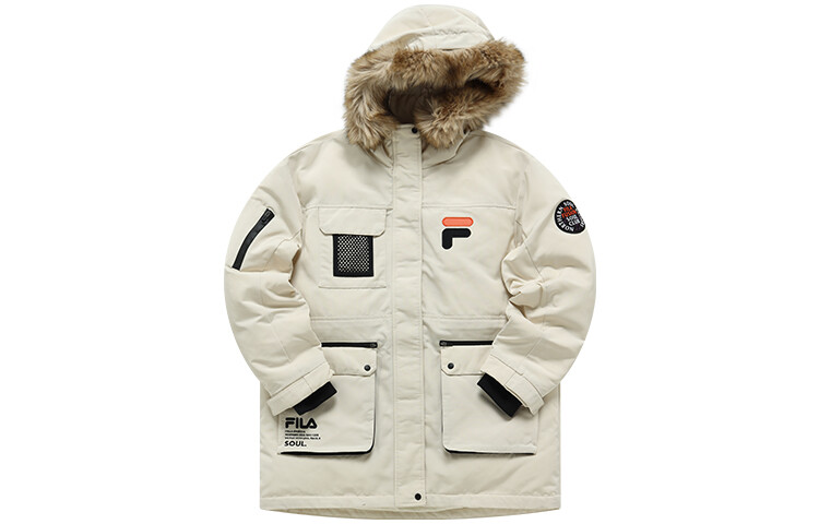 

Пуховик серии BASEBALL женский Stone Milk Fila Fusion, цвет Stone milk