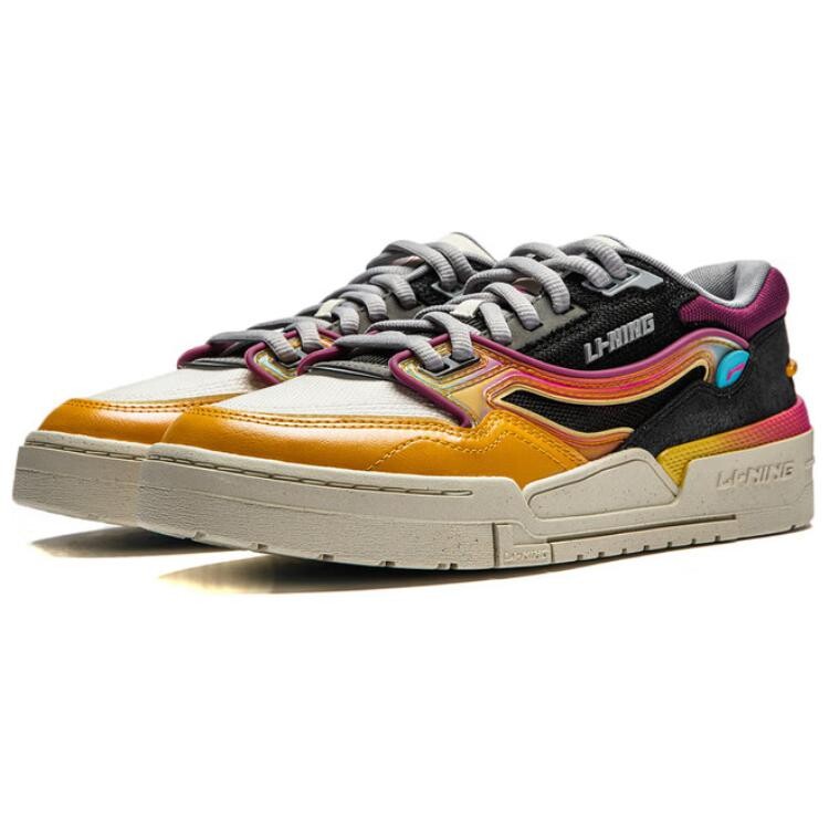 Кроссовки LINING 001 BTC Skateboarding Shoes Men Low-top Sub-orange/black/milky White, белый — фото 3