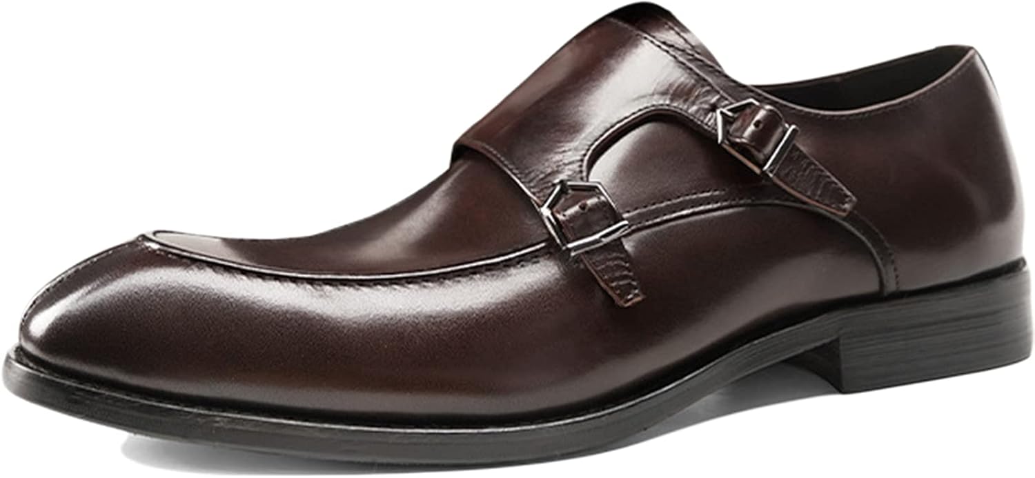 

Мужские туфли-лоферы с двойной пряжкой, классические оксфорды с крылышками, формальные туфли, слипоны, бизнес-кэжуал, удобные, черные - US8.5-9/UK7.5-8/EU41 Wknbeu