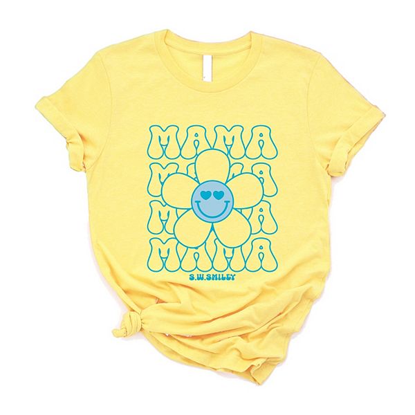 

Футболка с принтом SWSmiley mama stacked flower Simply Sage Market, Yellow, Зеленый, Футболка с принтом SWSmiley mama stacked flower Simply Sage Market, Yellow