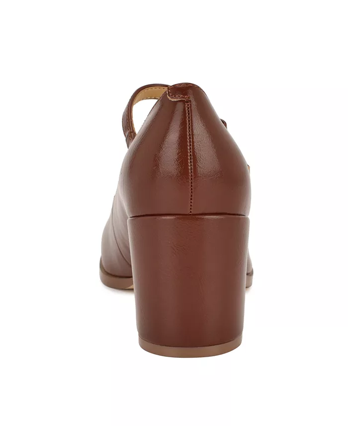 Женские туфли Mary Jane на устойчивом каблуке Nine West, коричневый — фото 3