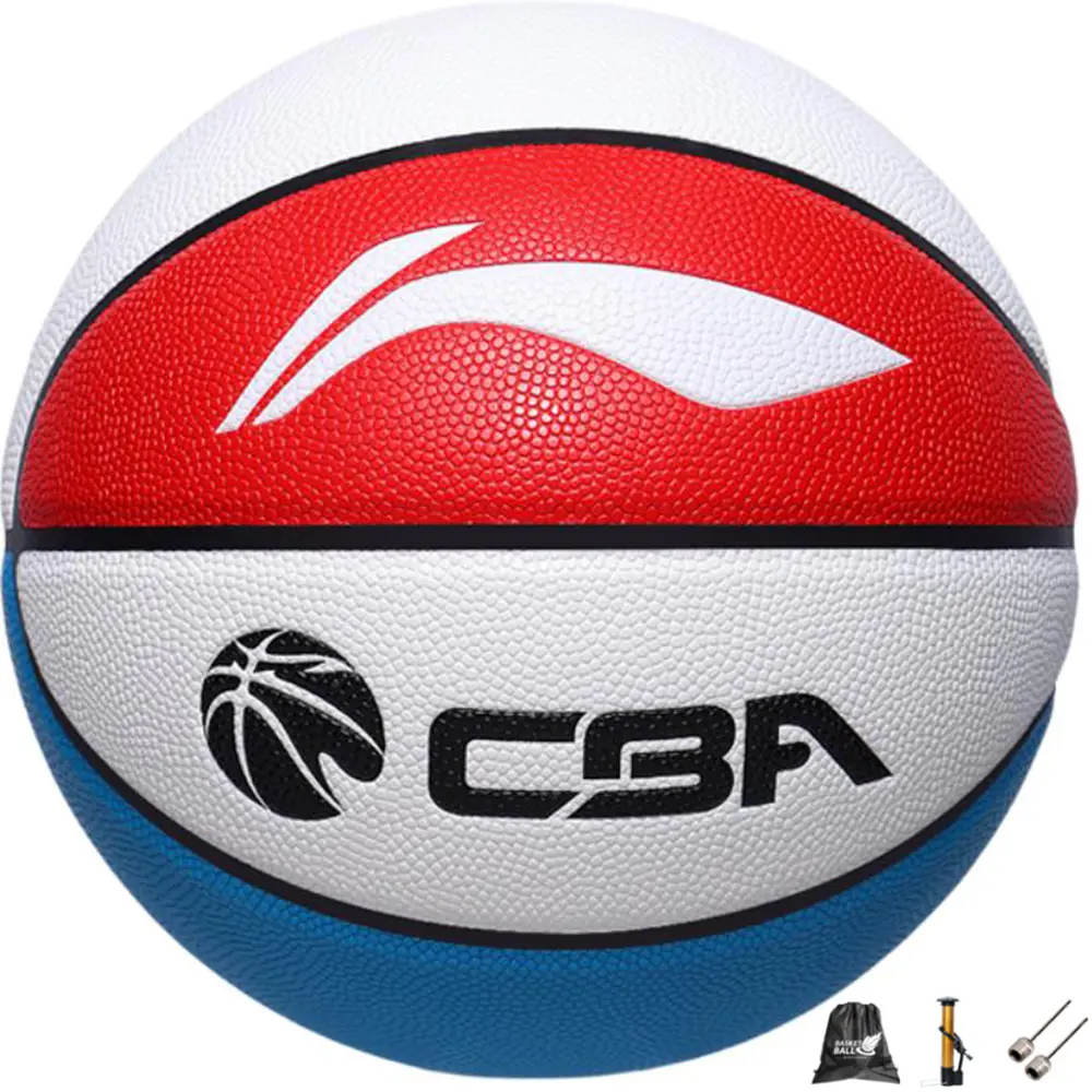 

LINING Баскетбольный мяч CBA Collection PU красный синий белый размер 7 тренировочный unisex