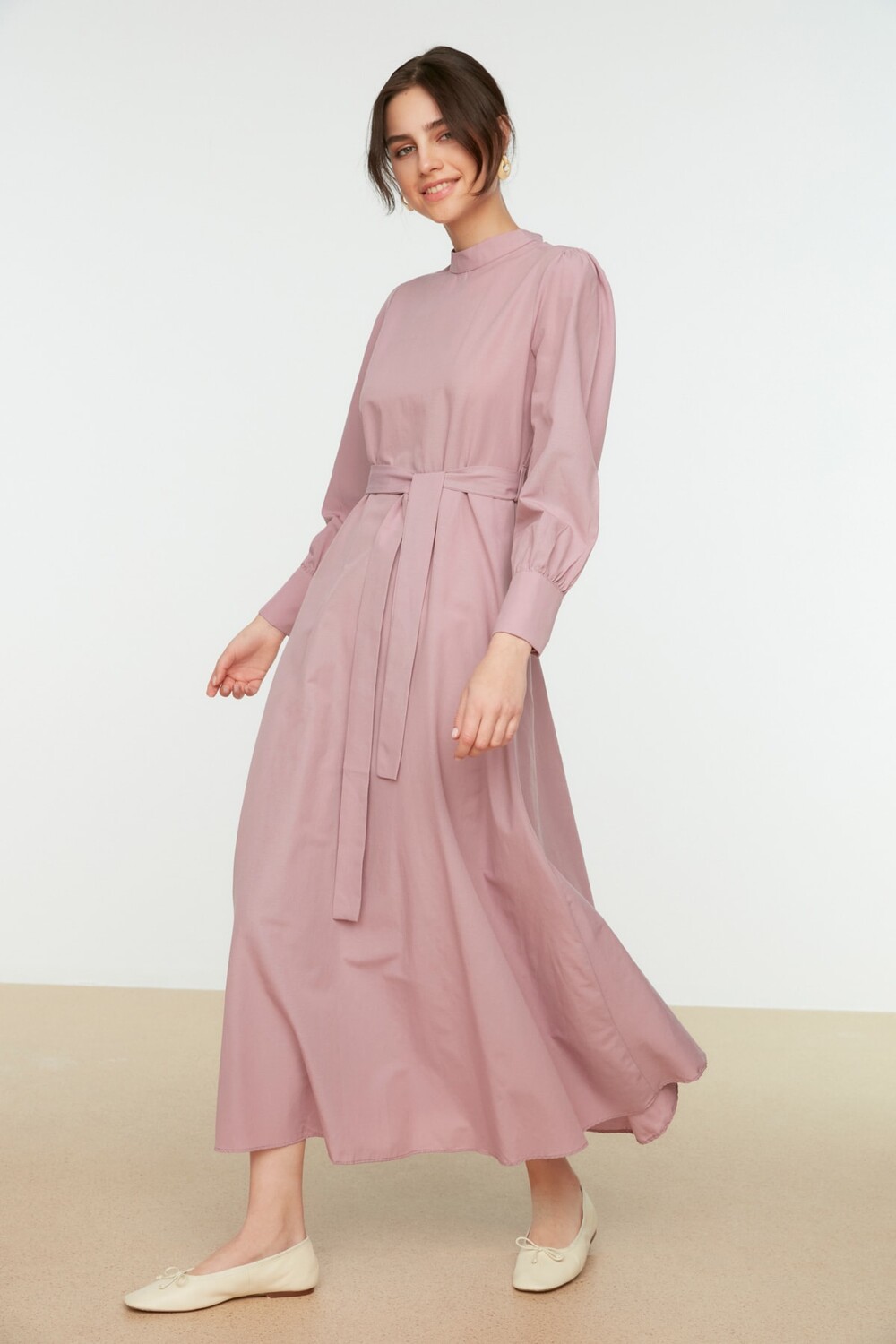 

Платье - Фиолетовый - А-силуэт Trendyol Modest, фиолетовый