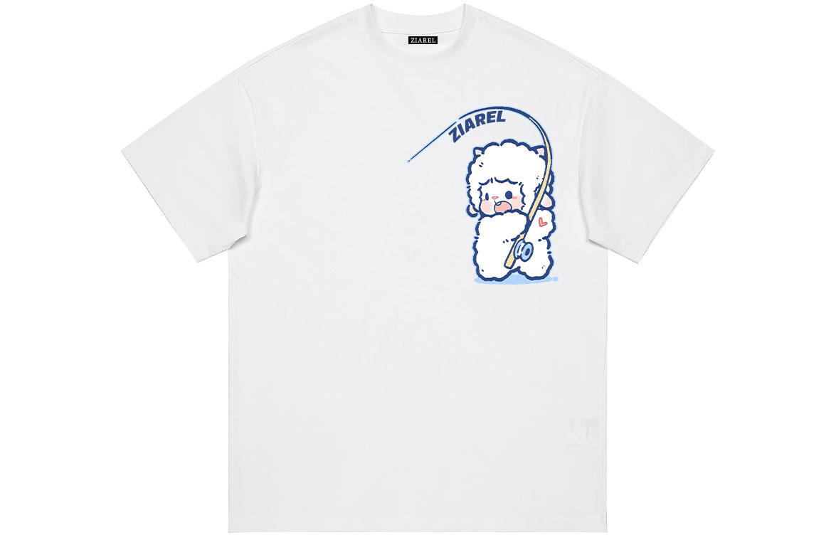 

Футболка Unisex Crew Neck Moderate Heavyweight ZIAREL, белый fishing lamb