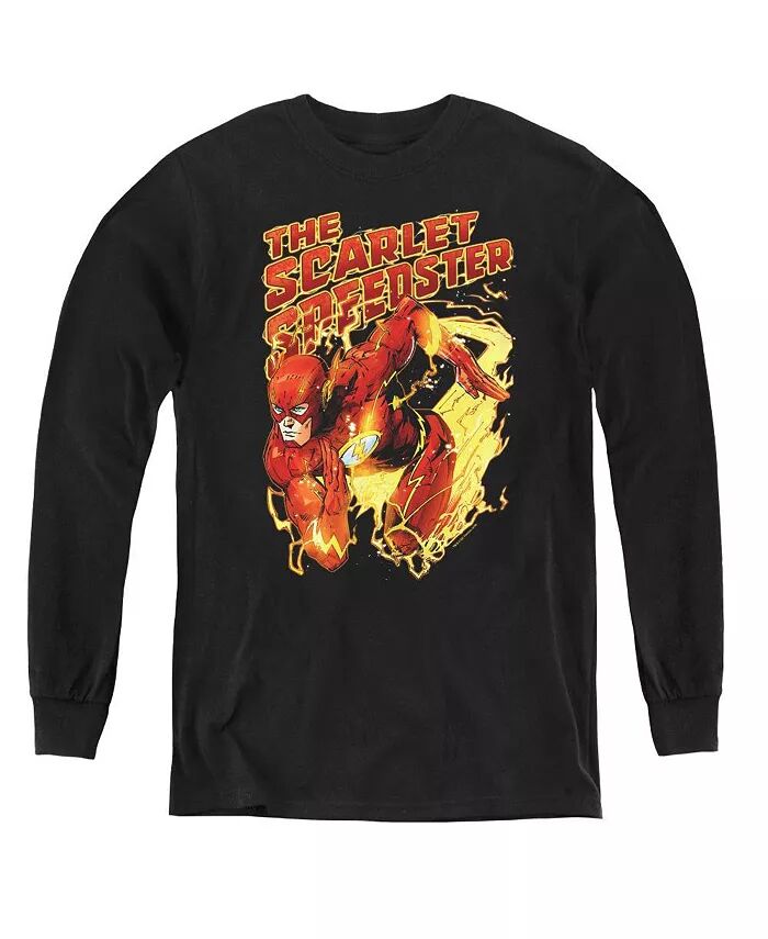 

Свитшот с длинным рукавом Boys of America Youth Scarlet Speedster Justice League, черный