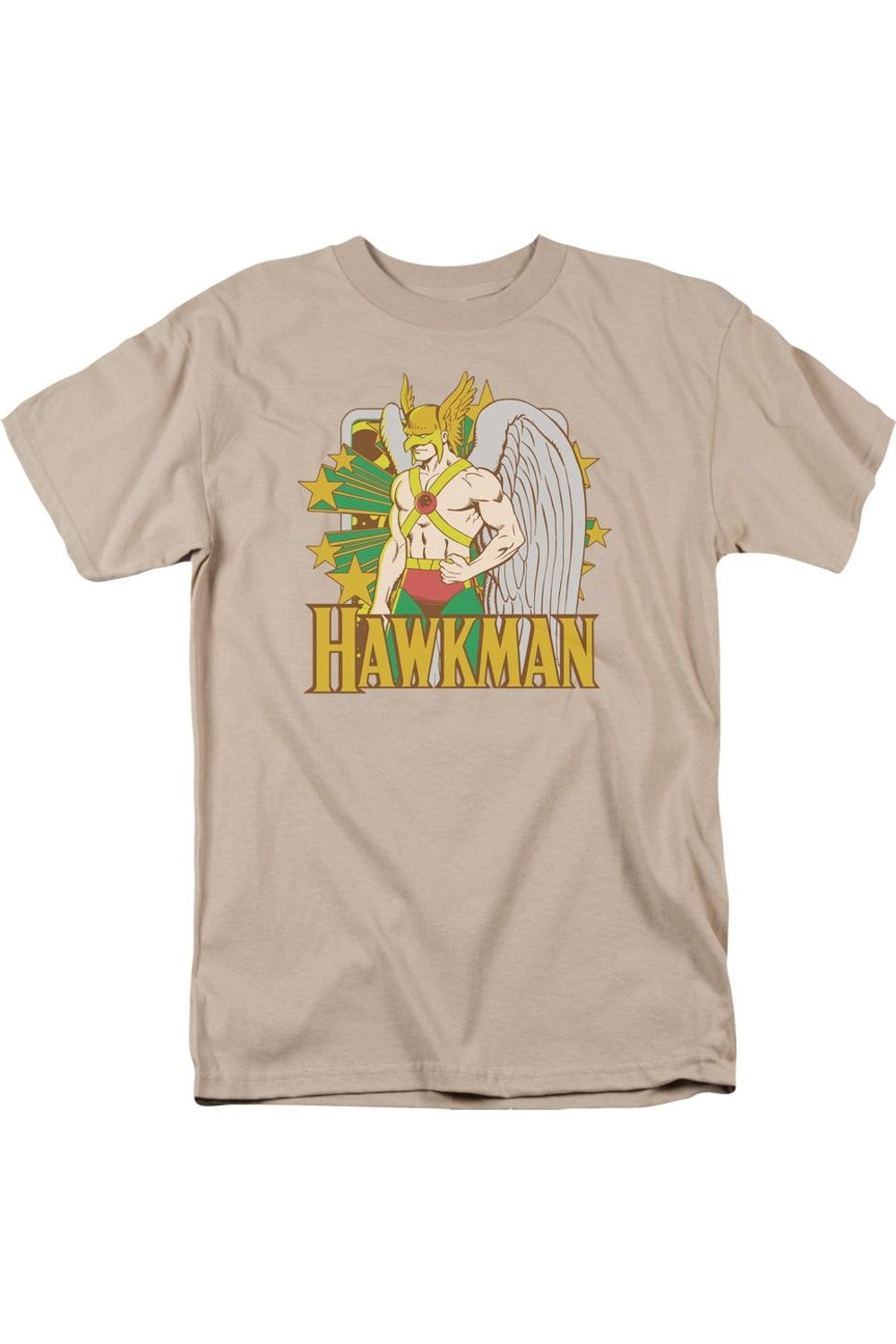 

Футболка с коротким рукавом для взрослых DC Comics Hawkman Stars Gildan, цвет sand