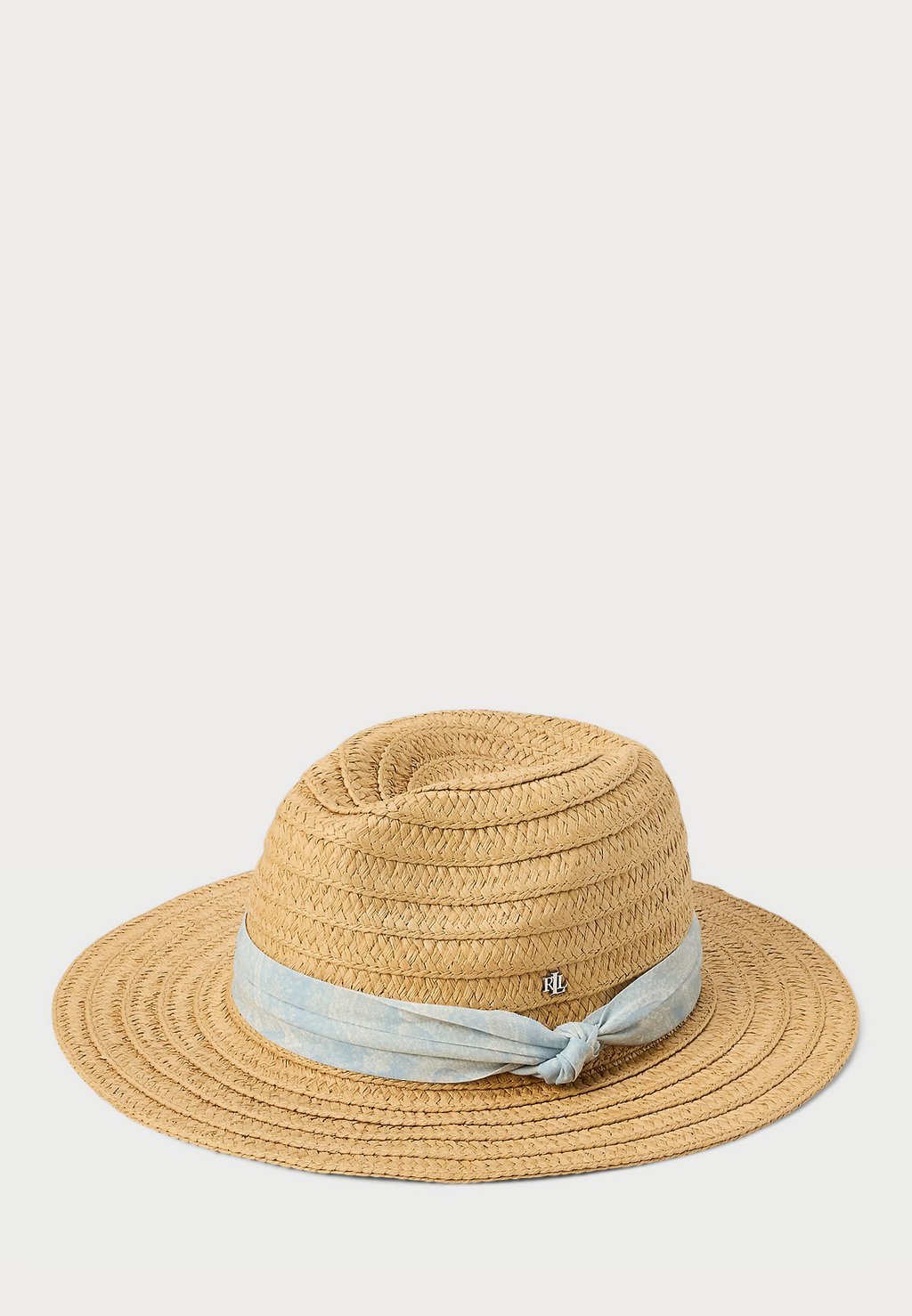 

Шляпа PAISLEY RIBBON TRIM STRAW FEDORA Lauren Ralph Lauren, бежевый