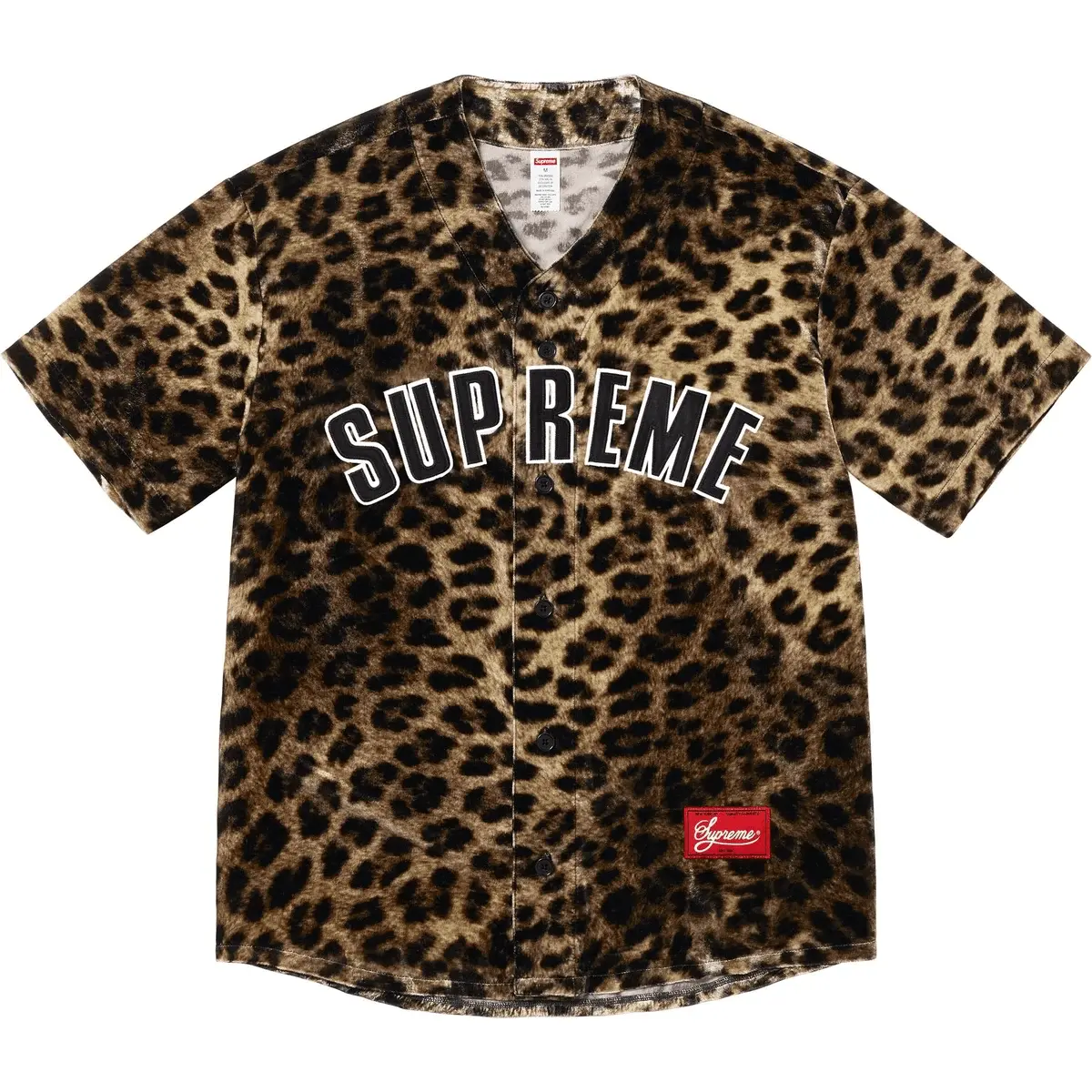 

Supreme Бейсбольная джерси из вельвета, Leopard Print/Leopard