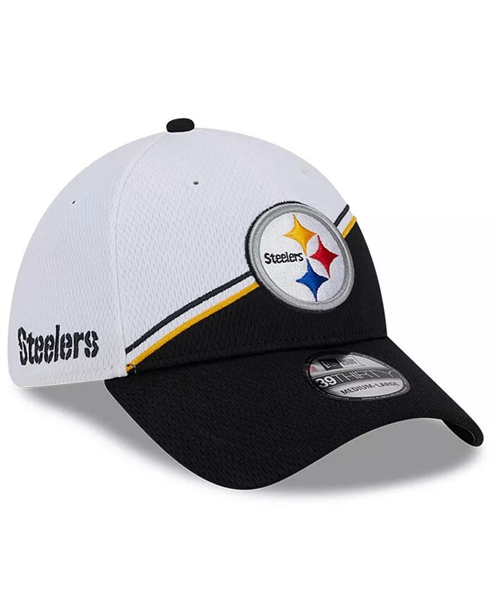

Мужская белая, черная бейсболка Pittsburgh Steelers 2023 Sideline 39THIRTY Flex New Era