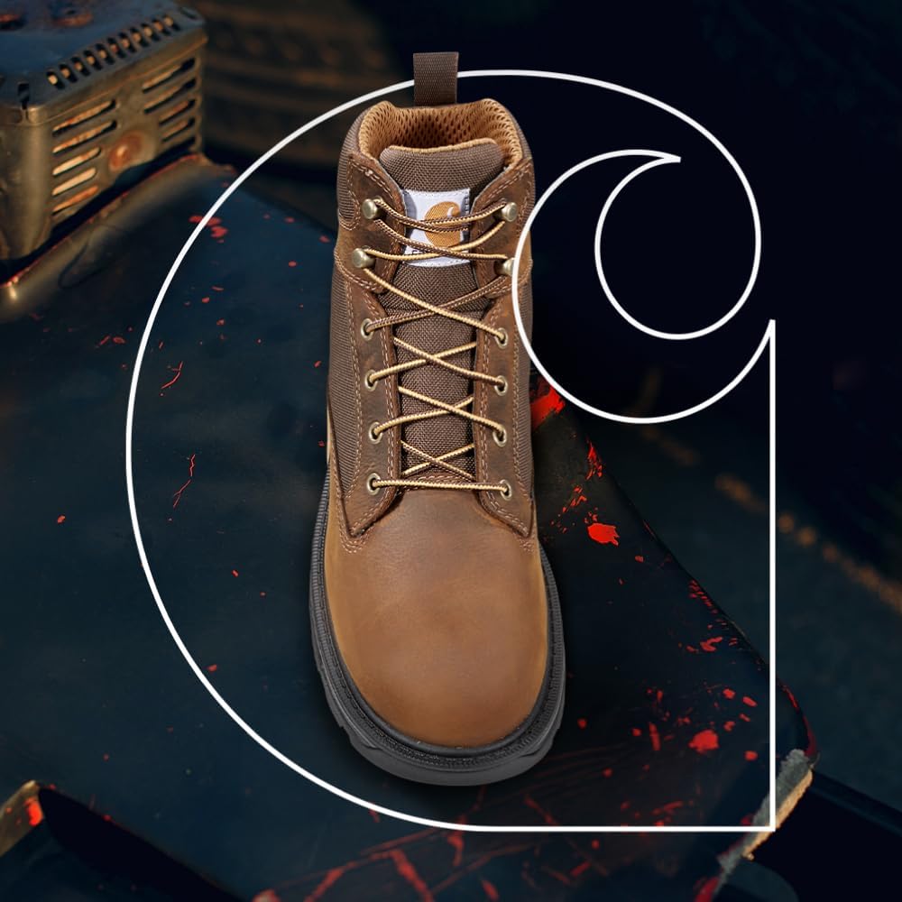 Carhartt Ironwood водонепроницаемые рабочие ботинки для мужчин - 6-дюймовые, усиленная промасленная кожа с дышащей мембраной, EH и нескользящие подошвы, Bison Brown Oil Tan — фото 2