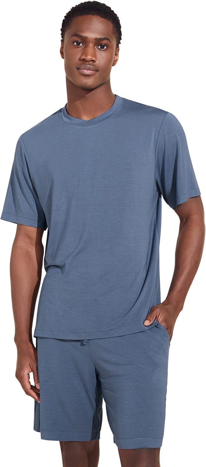 

Генри - комплект короткой пижамы Eberjey, цвет Coastal Blue