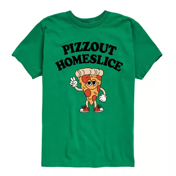 

Футболка с рисунком Pizzout Homeslice для мальчиков 8-20 лет Licensed Character, зеленый