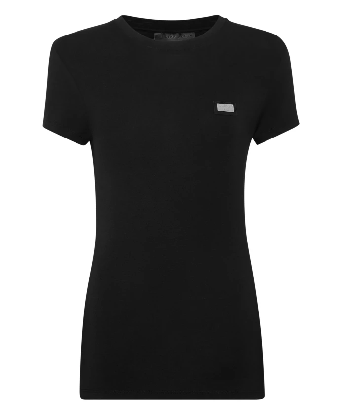 

Модальная футболка с круглым вырезом и коротким рукавом. Philipp Plein, черный