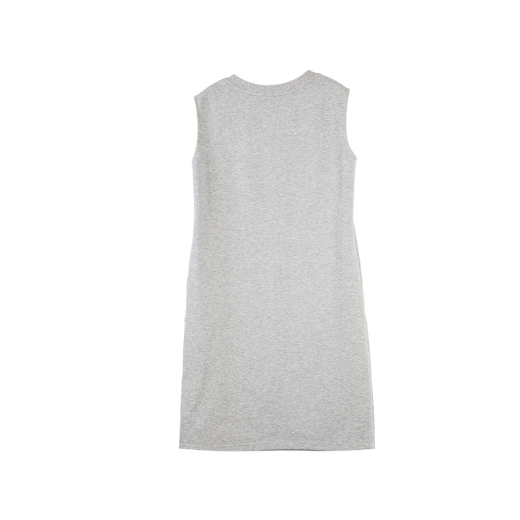 

ELLE Женское платье без рукавов светлого серого цвета с круглым вырезом, средней длины