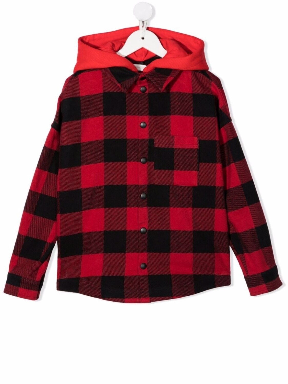 

Palm Angels Kids клетчатое худи с логотипом, красный
