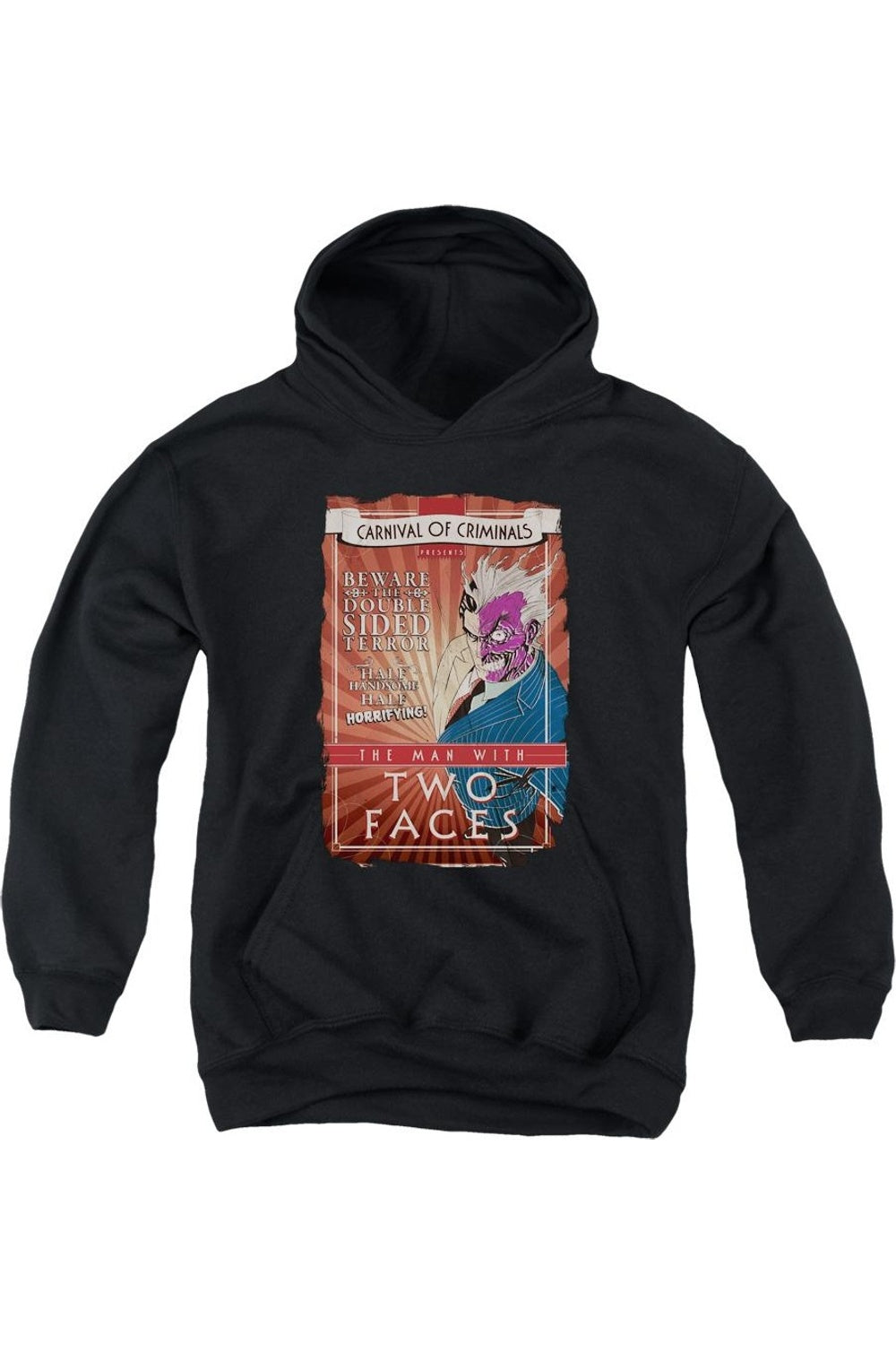 

Батмен Двуликий молодежный худи с капюшоном Gildan, черный