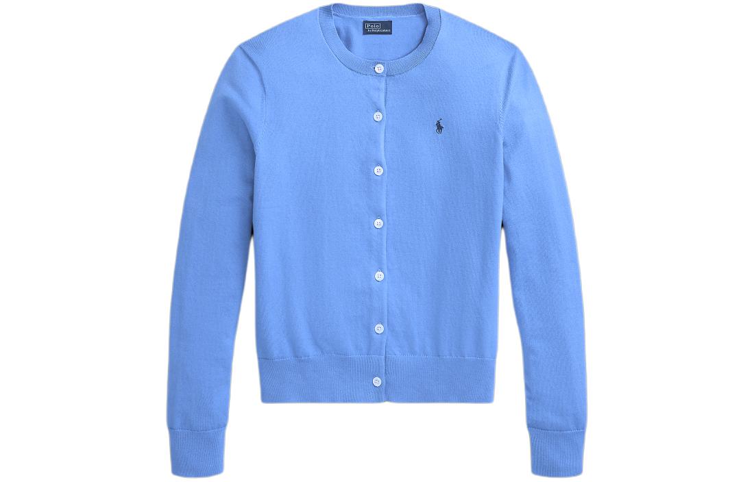 Кардиган с воротником-поло и круглым вырезом Polo Ralph Lauren, синий — фото 3
