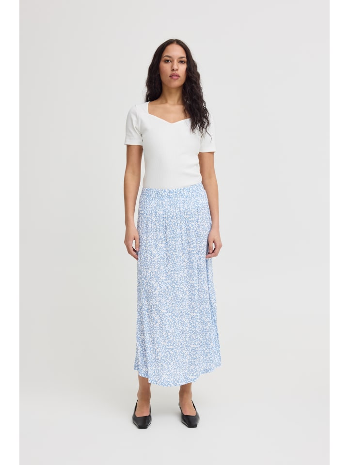 

ICHI Юбка IHMARRAKECH Regular fit в цвете Della Robbia Blue Flower Aop