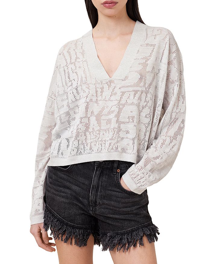 

Каито свитер с V-образным вырезом ALLSAINTS, белый