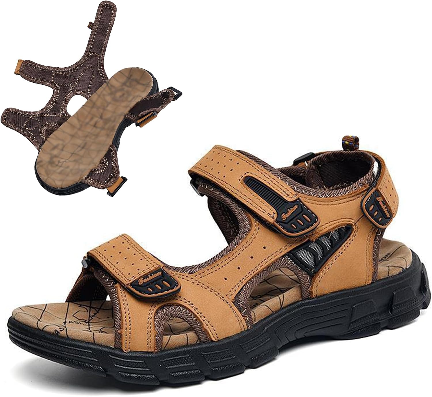 

Мужские походные сандалии, повседневная обувь с открытым носком для воды, спортивные сандалии с регулируемыми ремешками, для прогулок на улице и на пляже Natlead, хаки