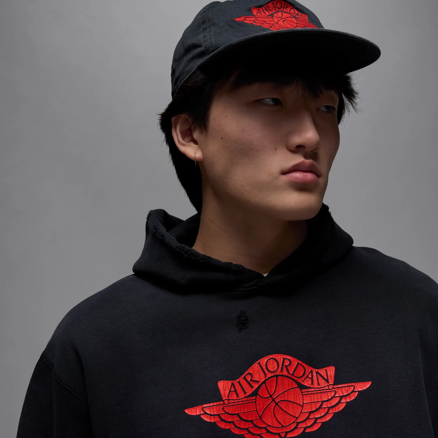 Редкая толстовка Air Jordan Air Fleece Hoodie 'Black' — фото 2