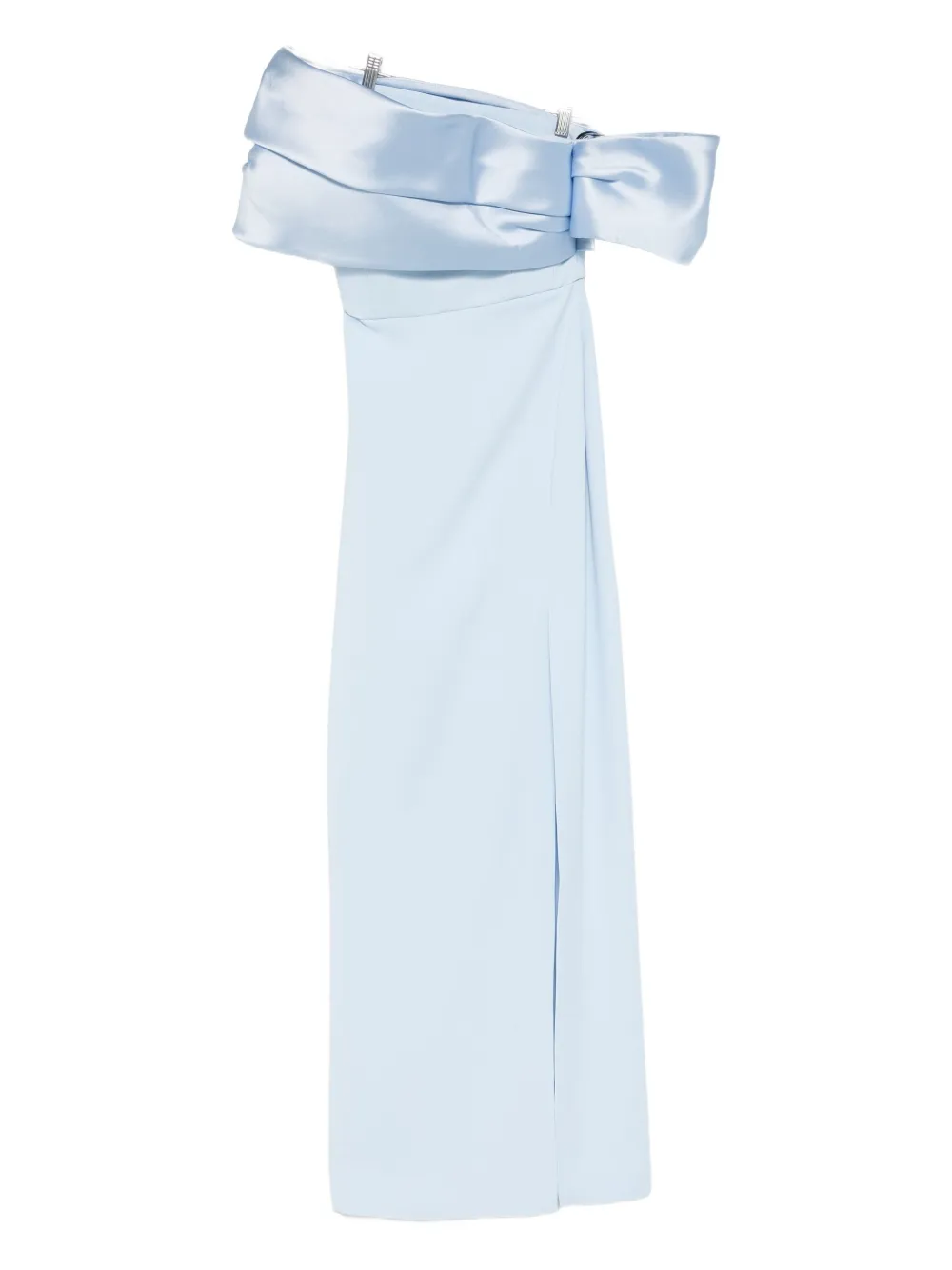 

Платье с драпировкой и открытыми плечами Solace London, синий