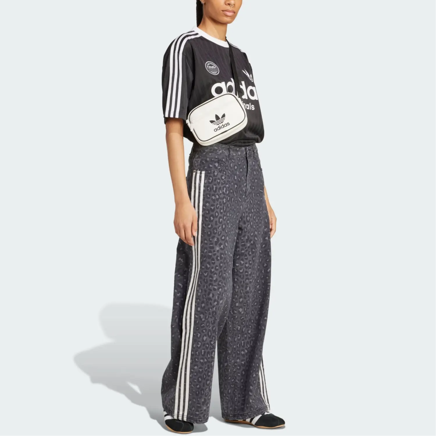 Джинсовые свободные брюки Adidas Originals, черный — фото 4