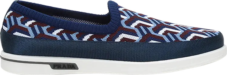 

Кроссовки Prada St Tropez Jacquard Knitted Loafers 'Blue', синий