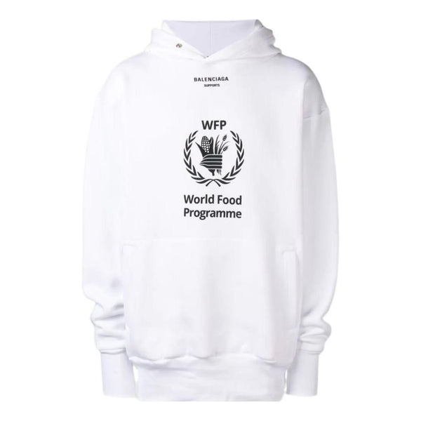 

Толстовка x world food programme hoodie 'white black' Balenciaga, белый