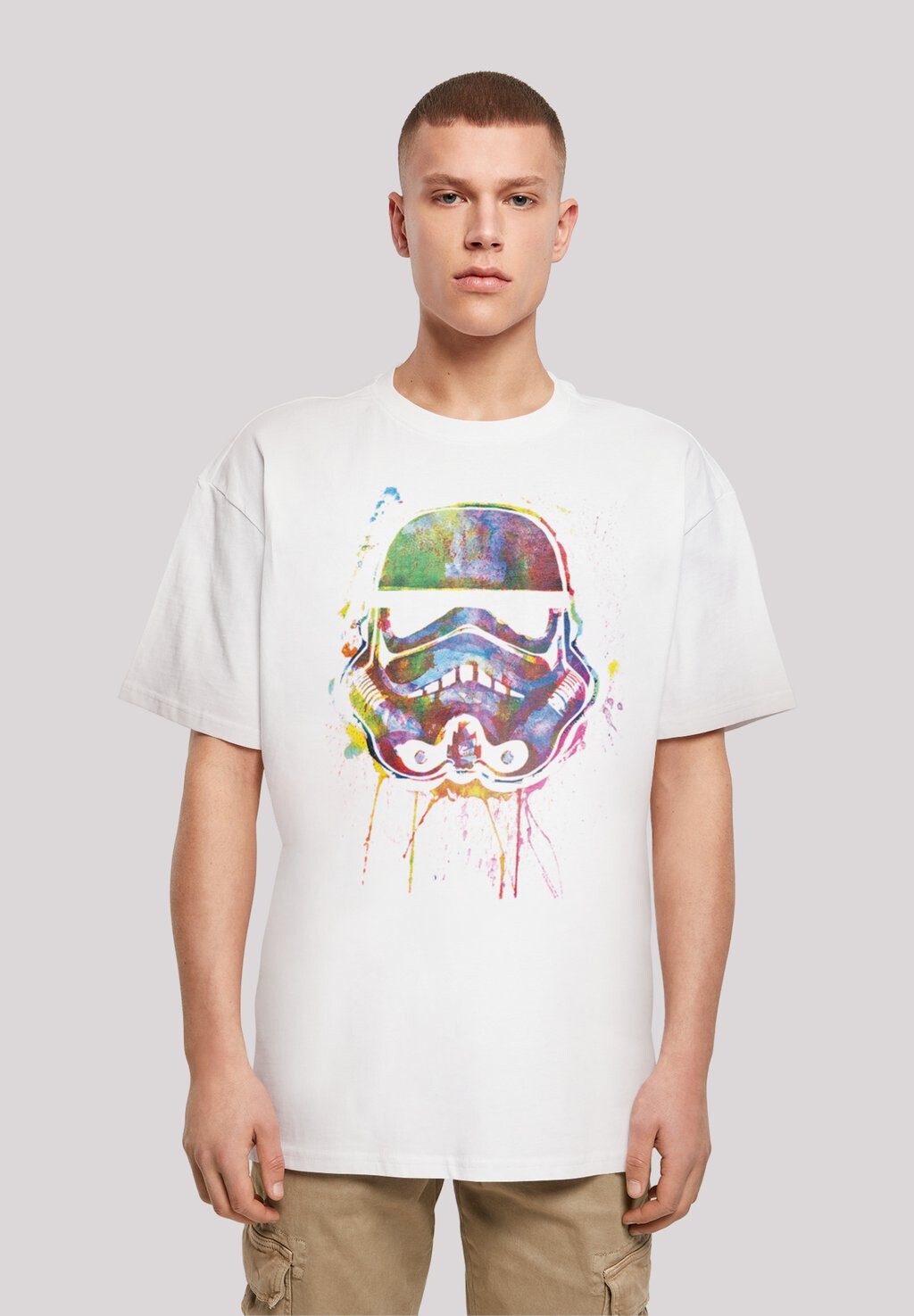 

Футболка с принтом STAR WARS STORMTROOPER PAINT SPLATS HELM F4NT4STIC, цвет white